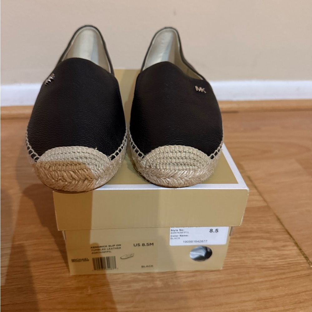 Michael Kors, black leather Kendrick slip on, size 8.5